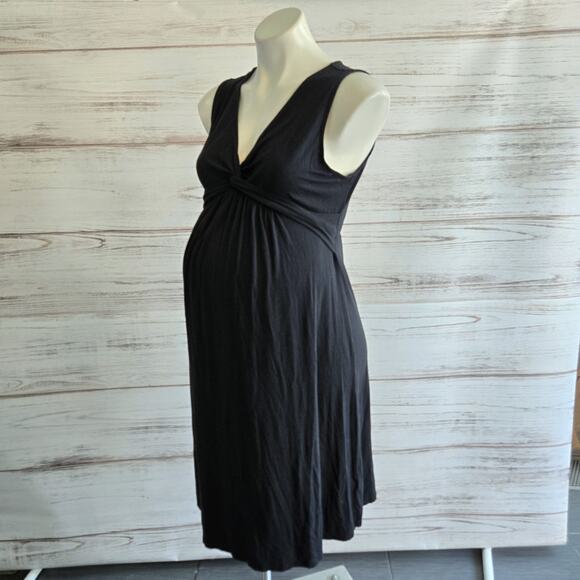 Old Navy Maternity Black Sleeveless Jersey Knit Dress sz Small - Picture 1 of 5